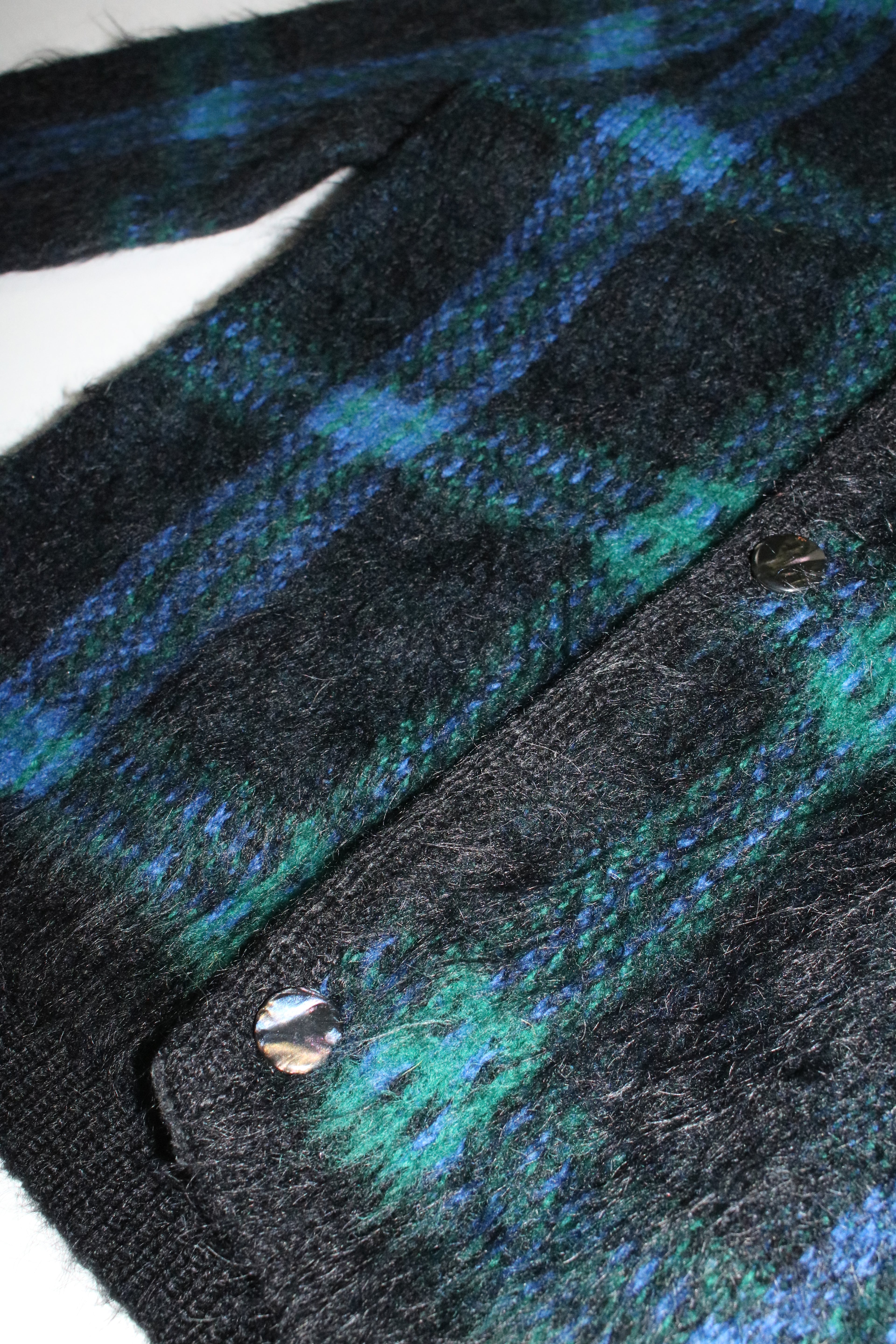 60s ARPS check pattern mohair cardigan