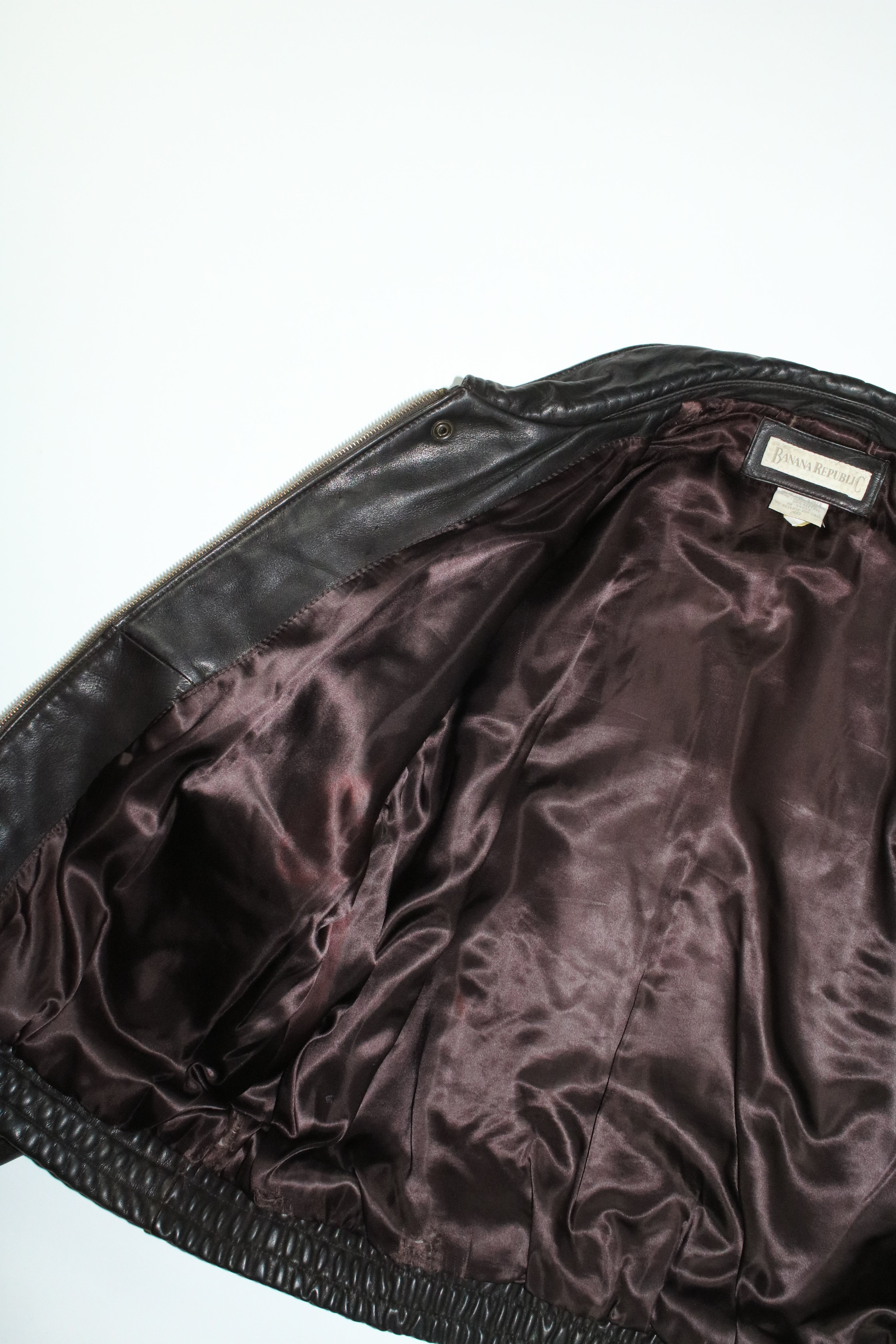 80s BANANA REPUBLIC A-2 type brown leather jacket