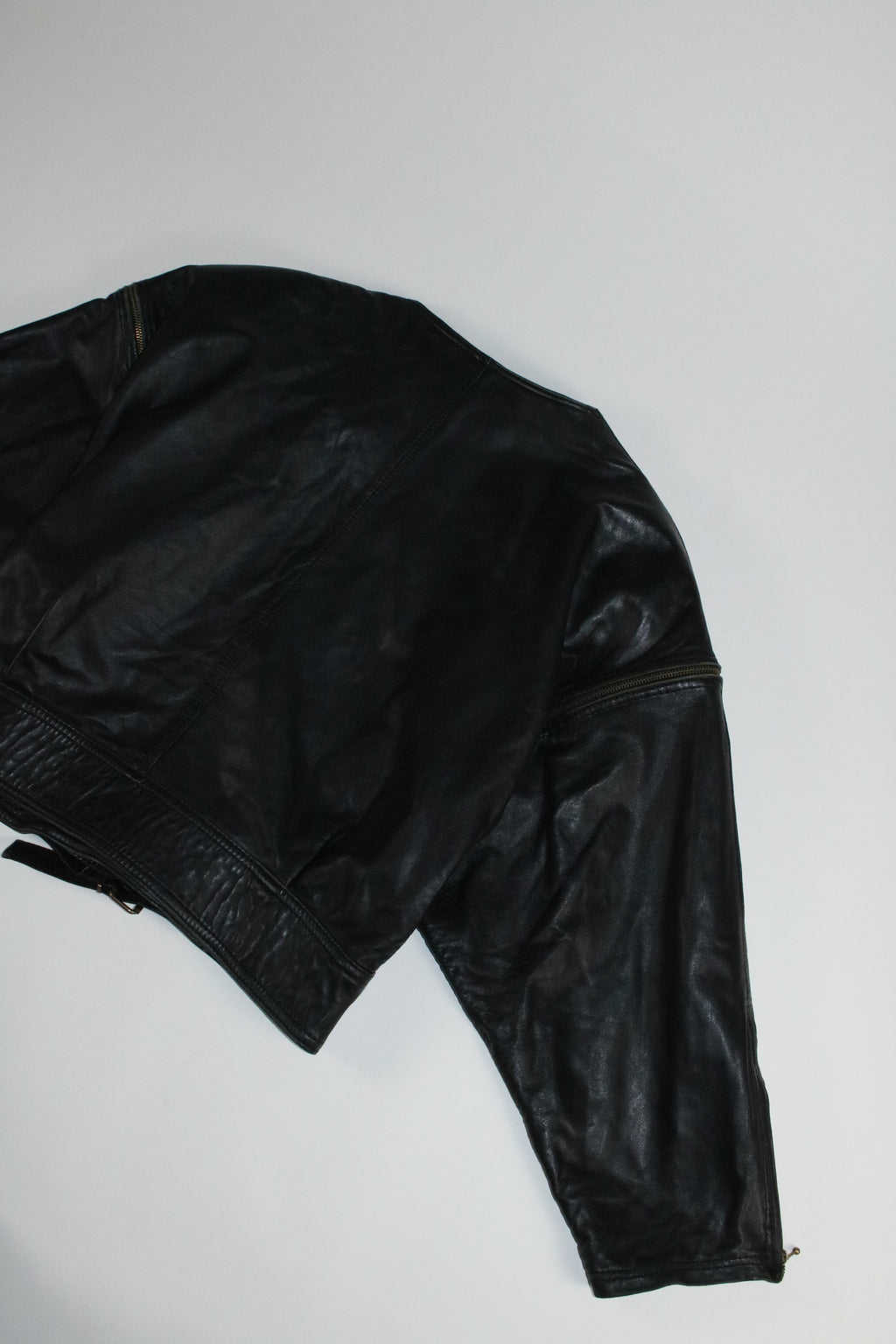 00s 2way belted design leather blouson