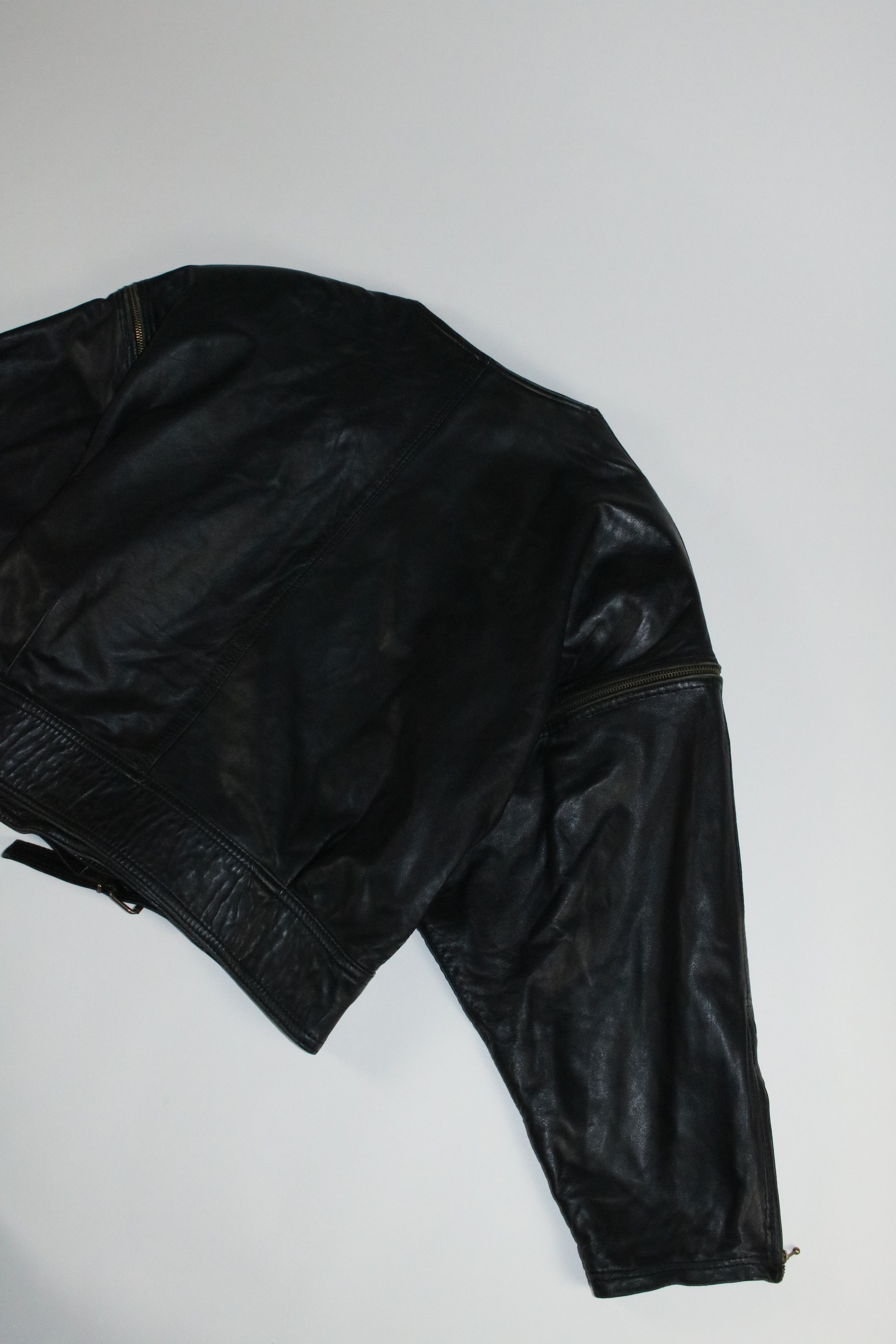 00s 2way belted design leather blouson