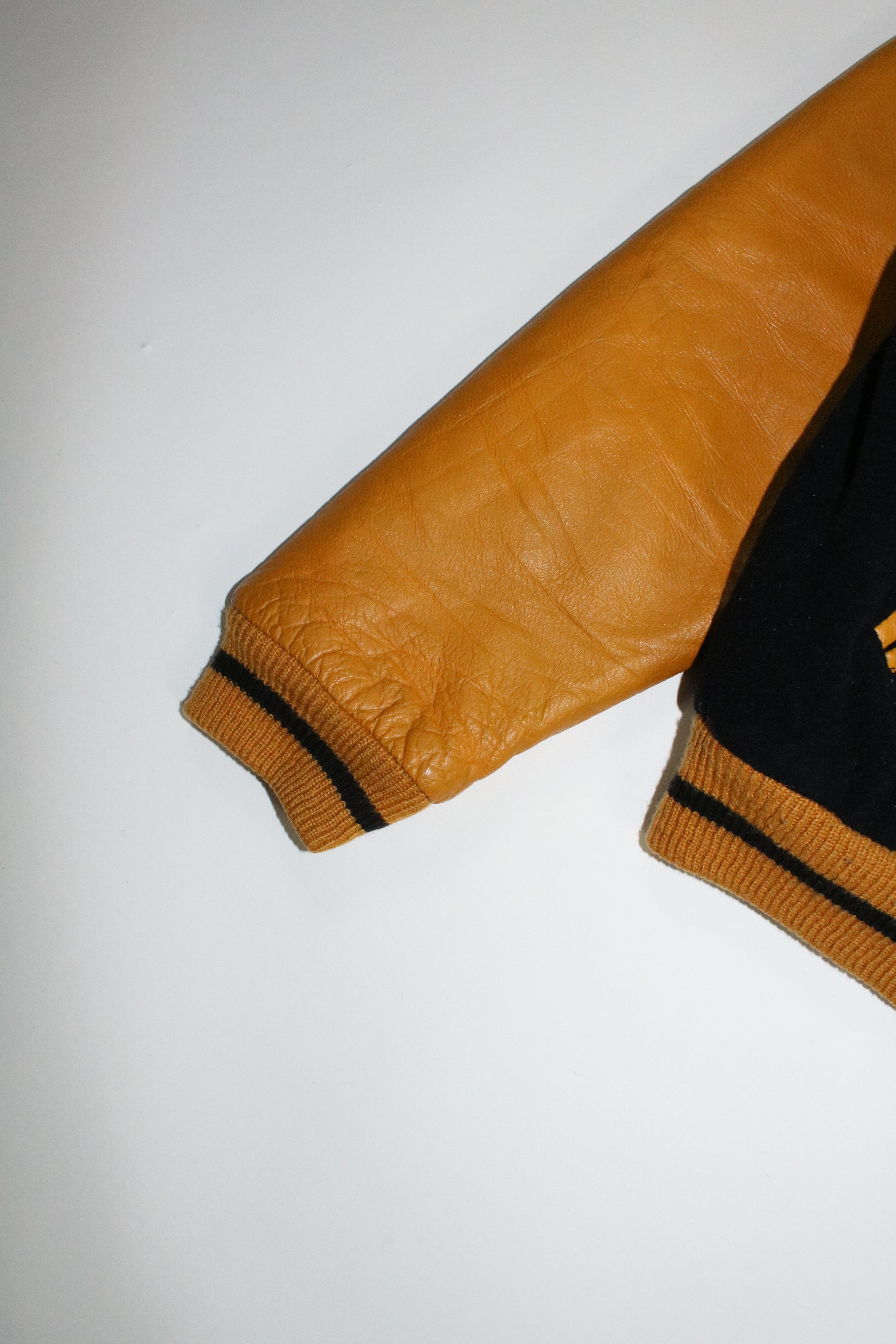 90s STUSSY "BIG4" leather swich stadium jumper