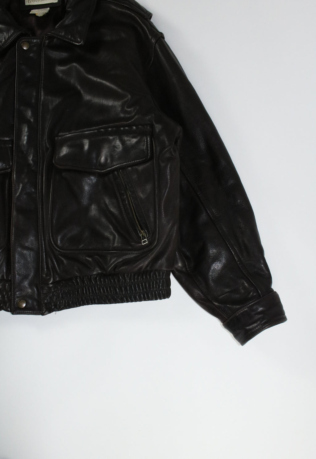 80s BANANA REPUBLIC A-2 type brown leather jacket