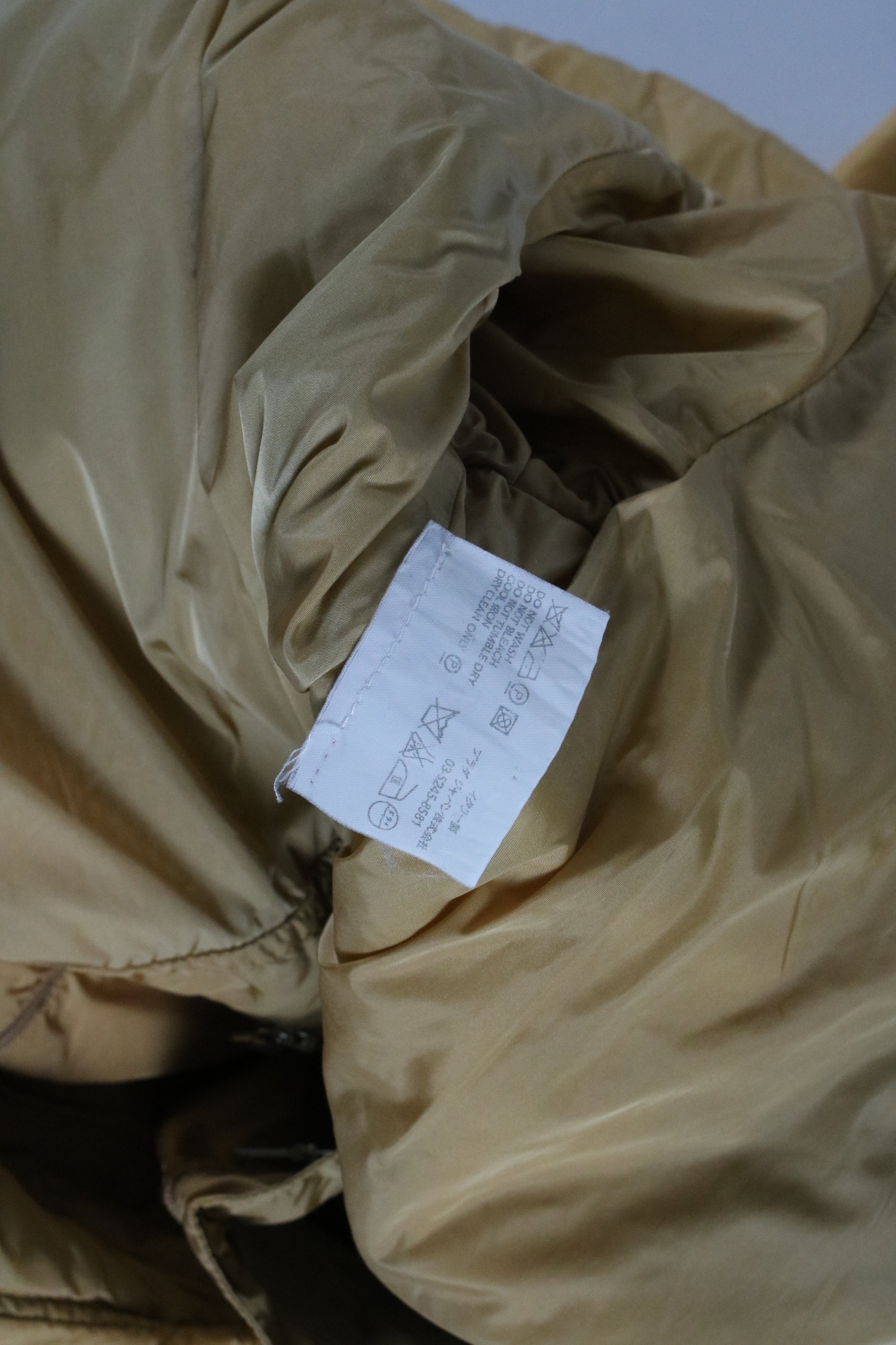 90s PRADA yellow nylon padded half coat