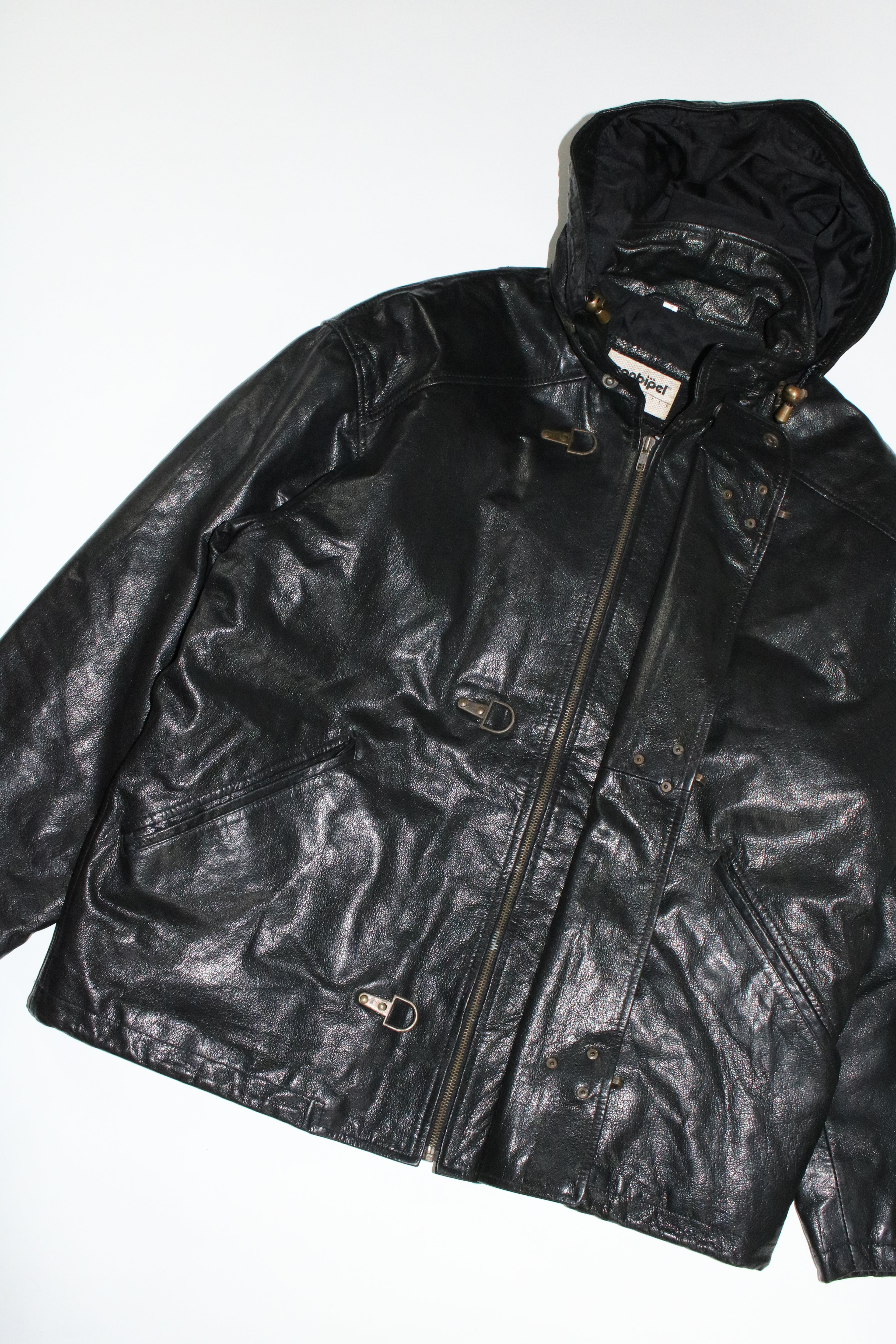 90s leather fireman brouson