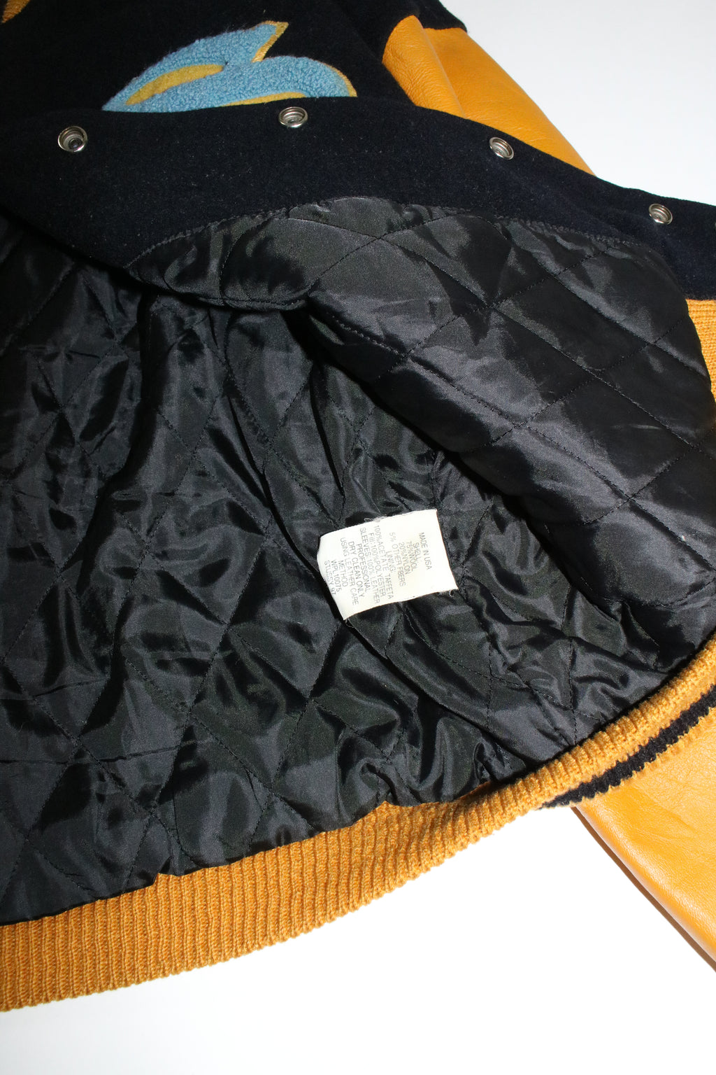 90s STUSSY "BIG4" leather swich stadium jumper