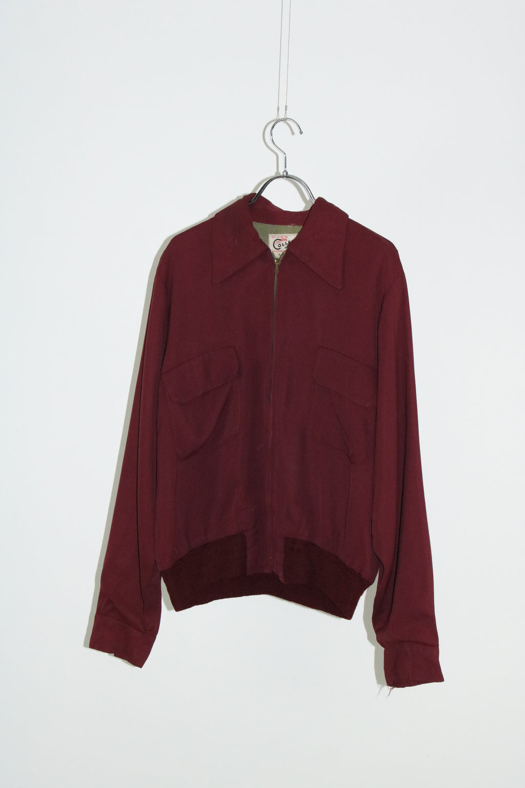 50s wine red gabardine jacket