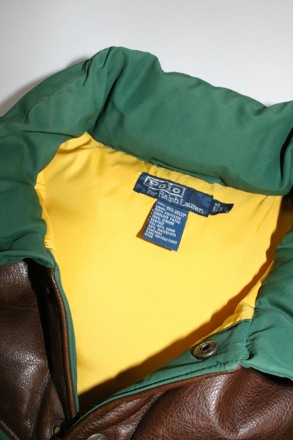 90s Polo by Ralph Lauren leather switch down vest