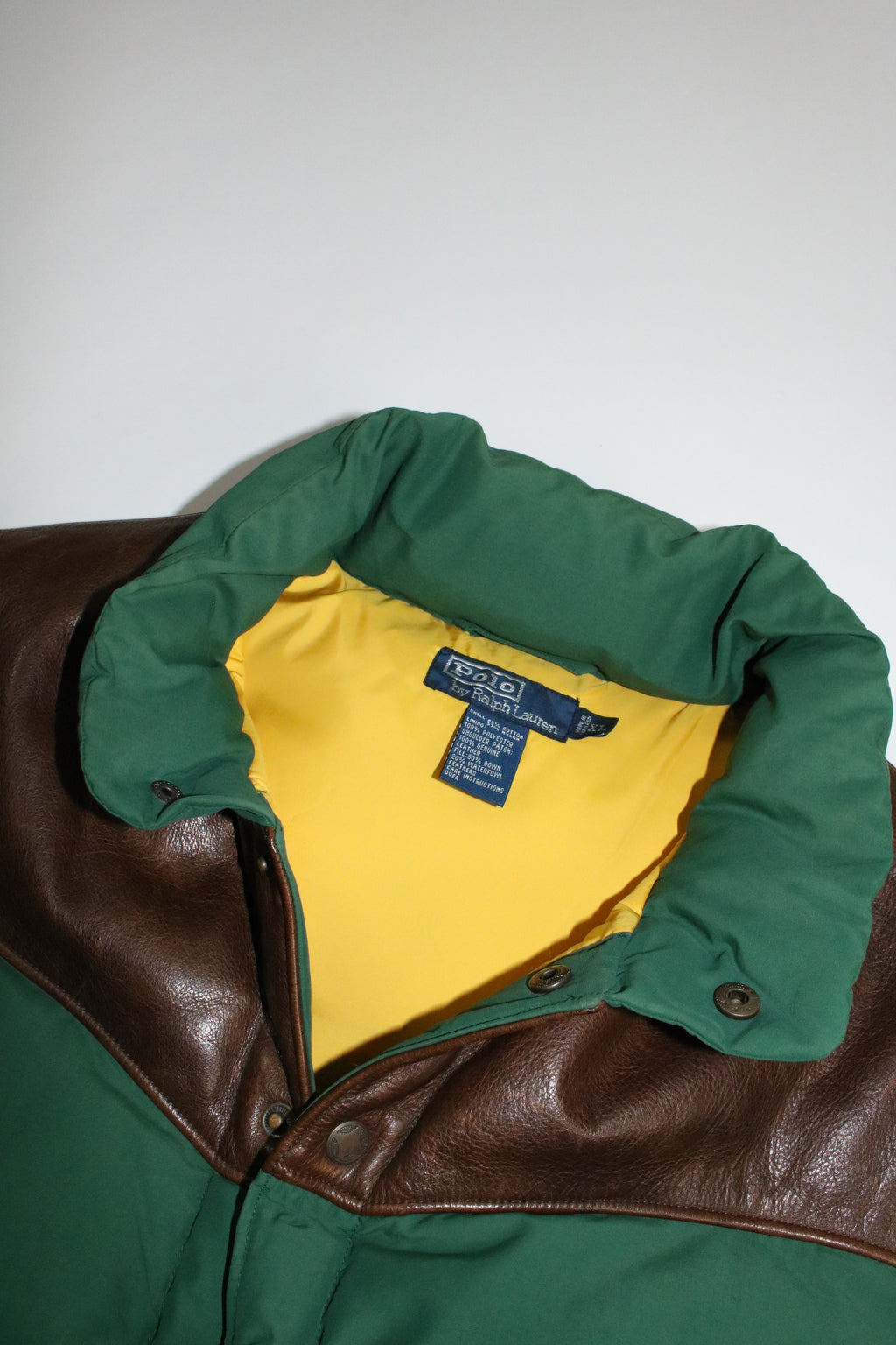 90s Polo by Ralph Lauren leather switch down vest