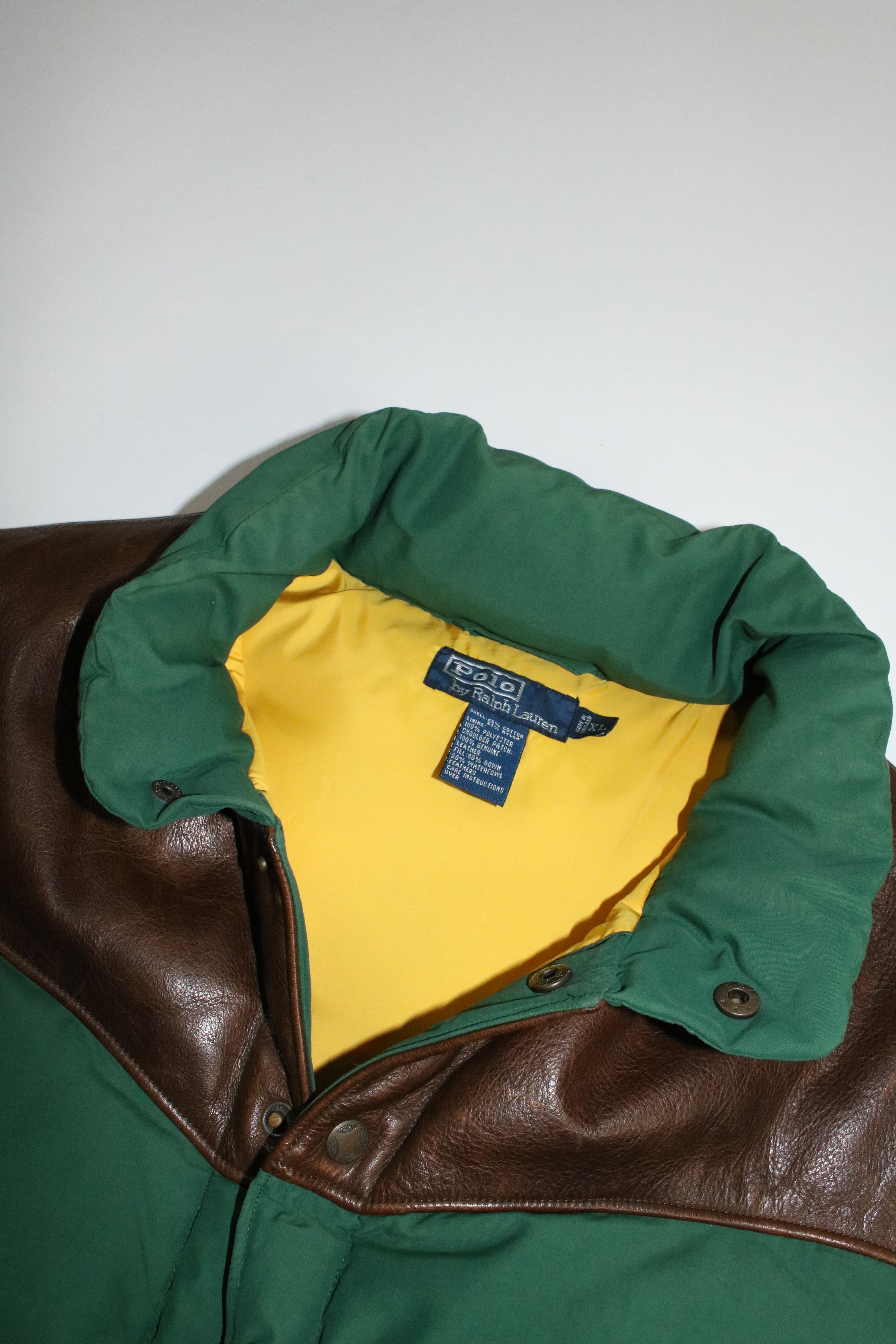 90s Polo by Ralph Lauren leather switch down vest