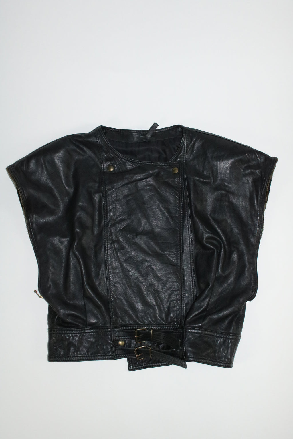 00s 2way belted design leather blouson
