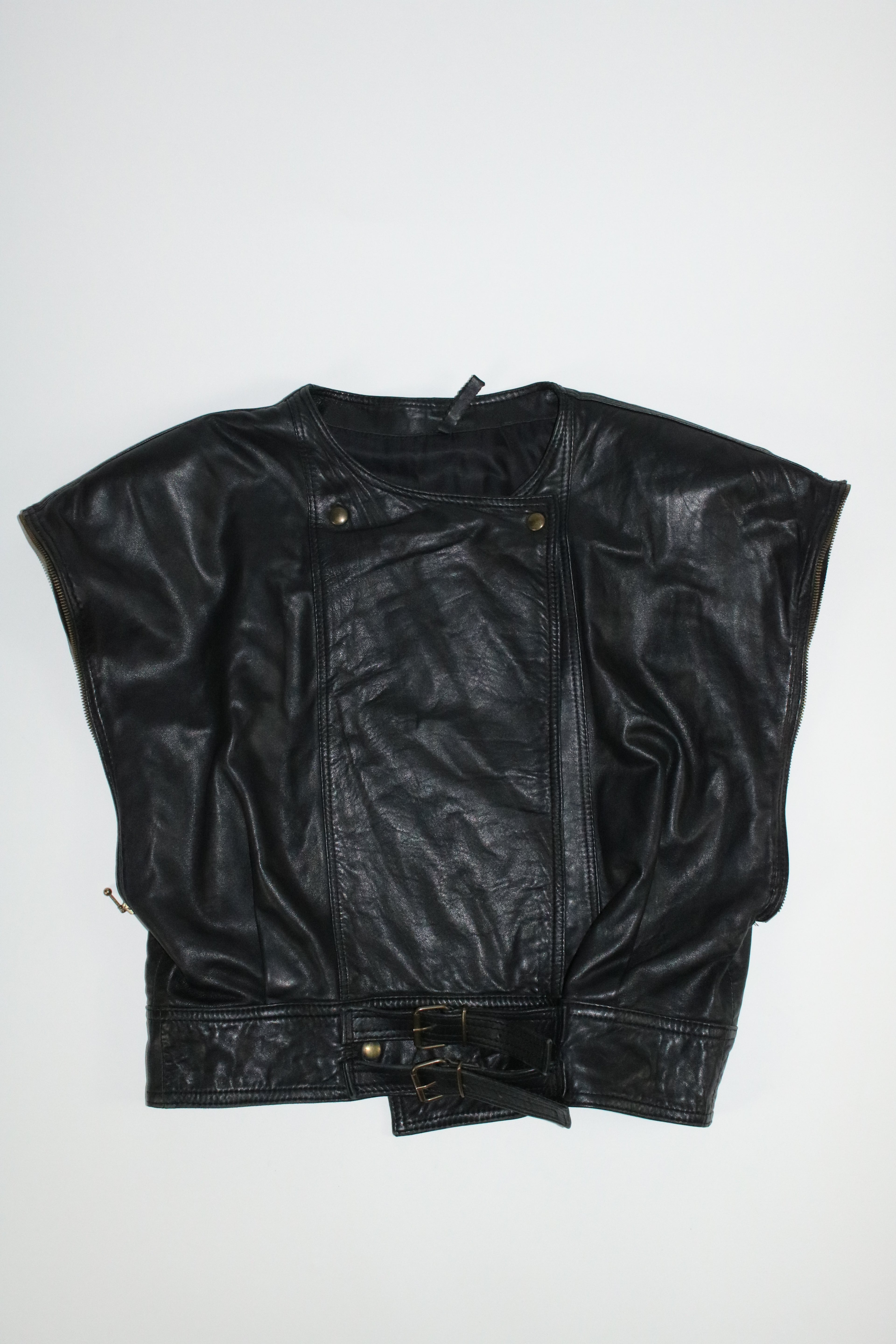 00s 2way belted design leather blouson