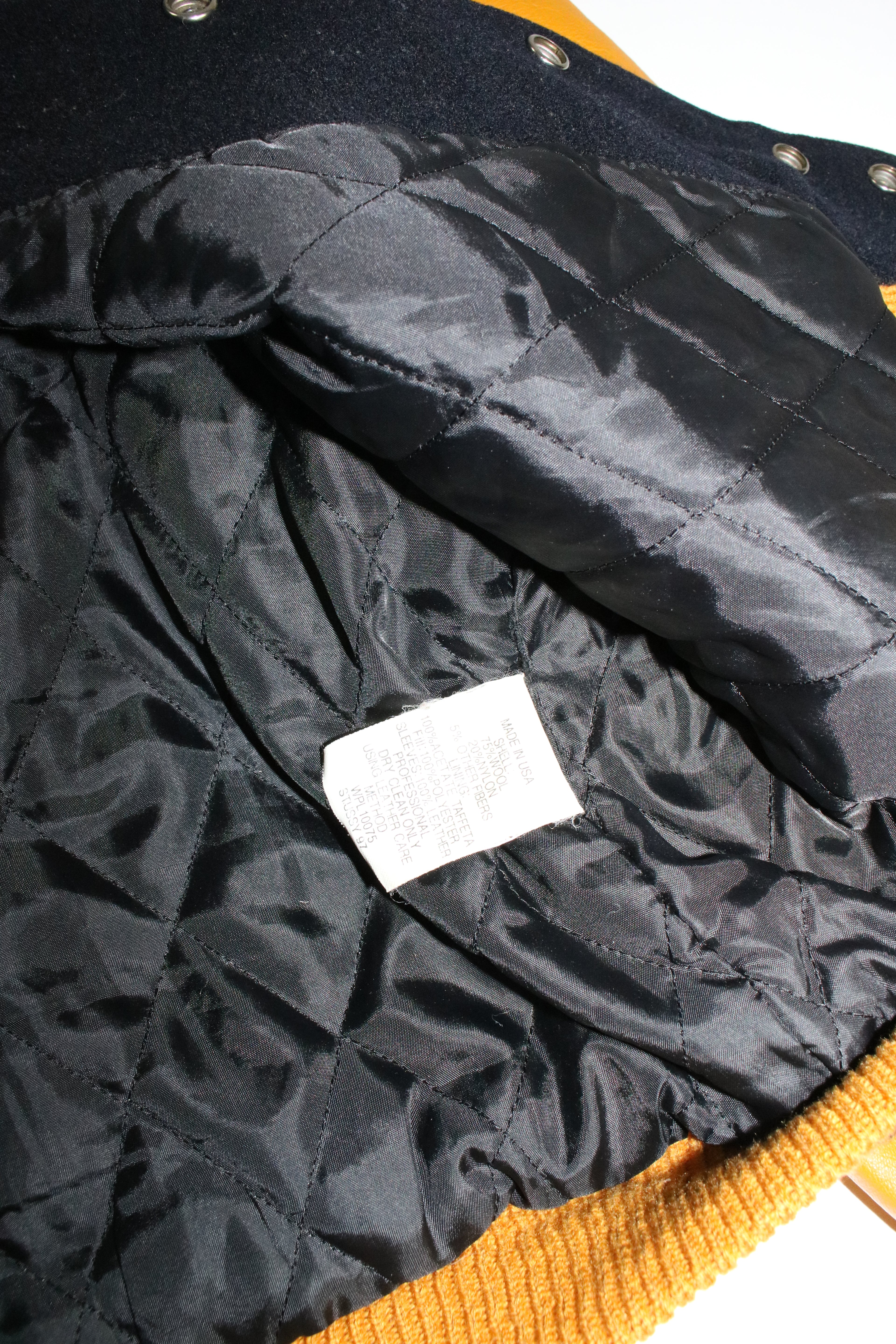 90s STUSSY "BIG4" leather swich stadium jumper