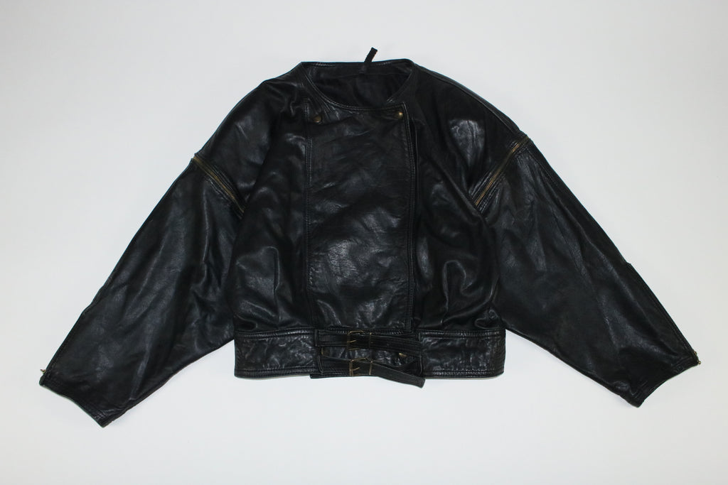 00s 2way belted design leather blouson