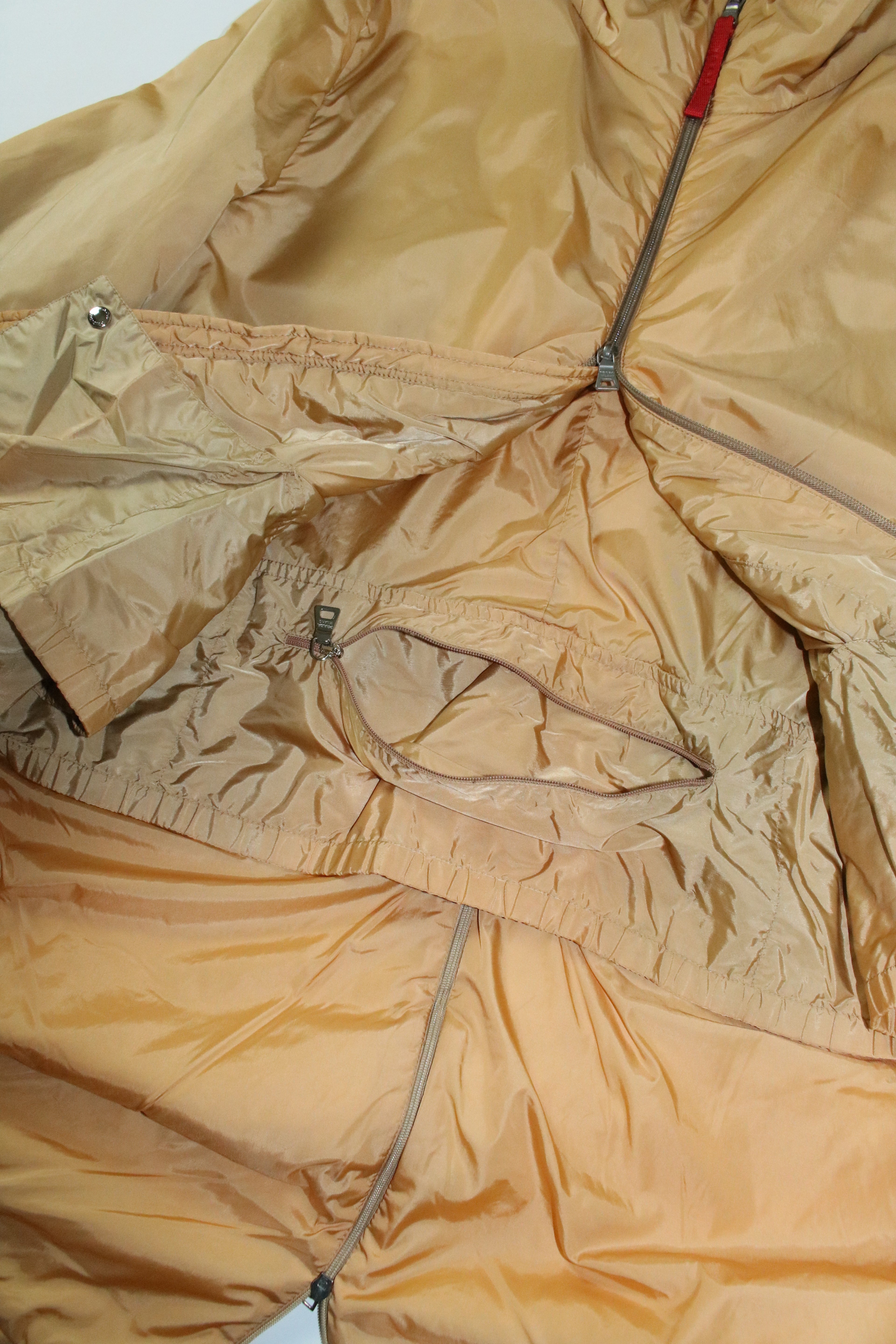 90s PRADA yellow nylon padded half coat