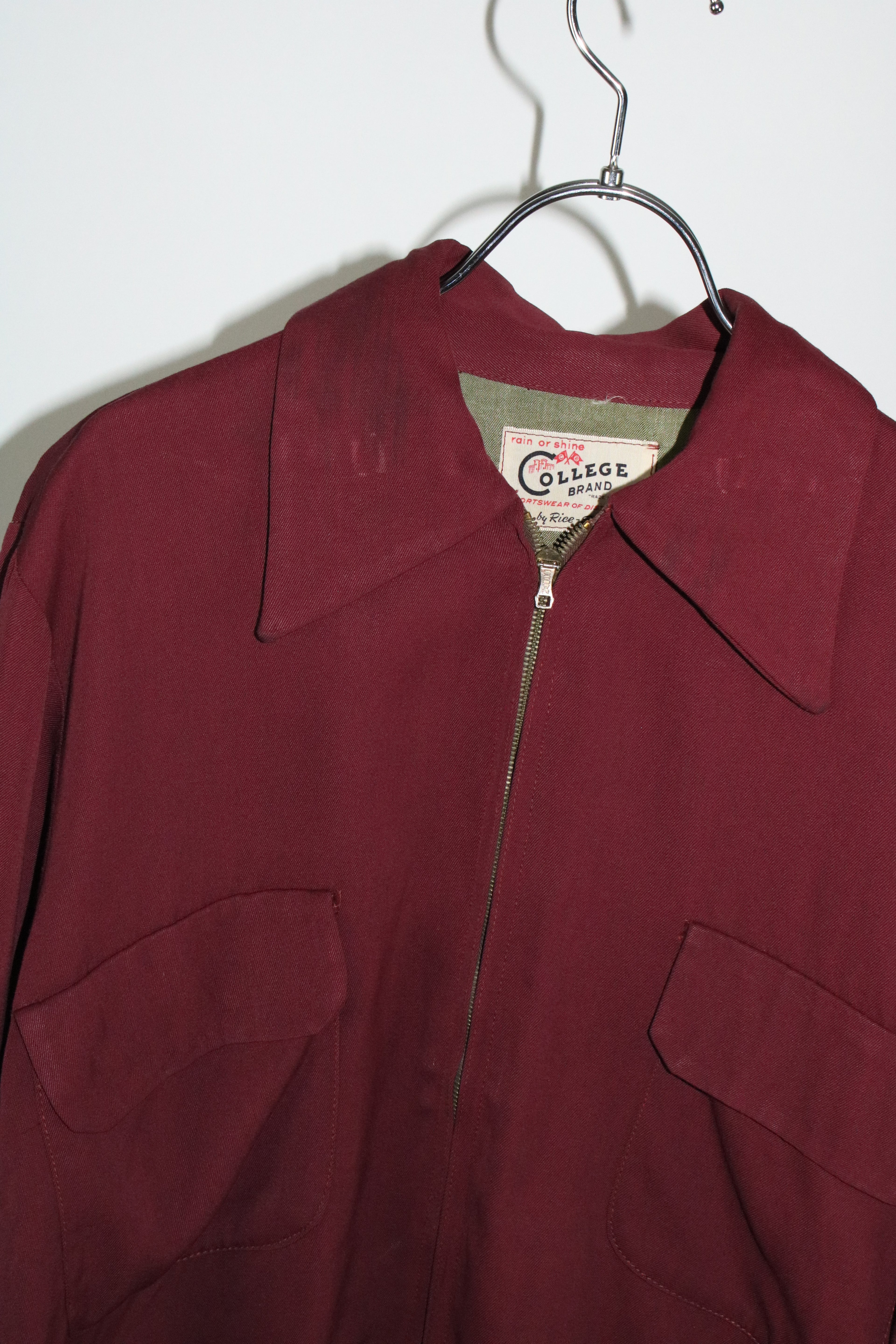 50s wine red gabardine jacket