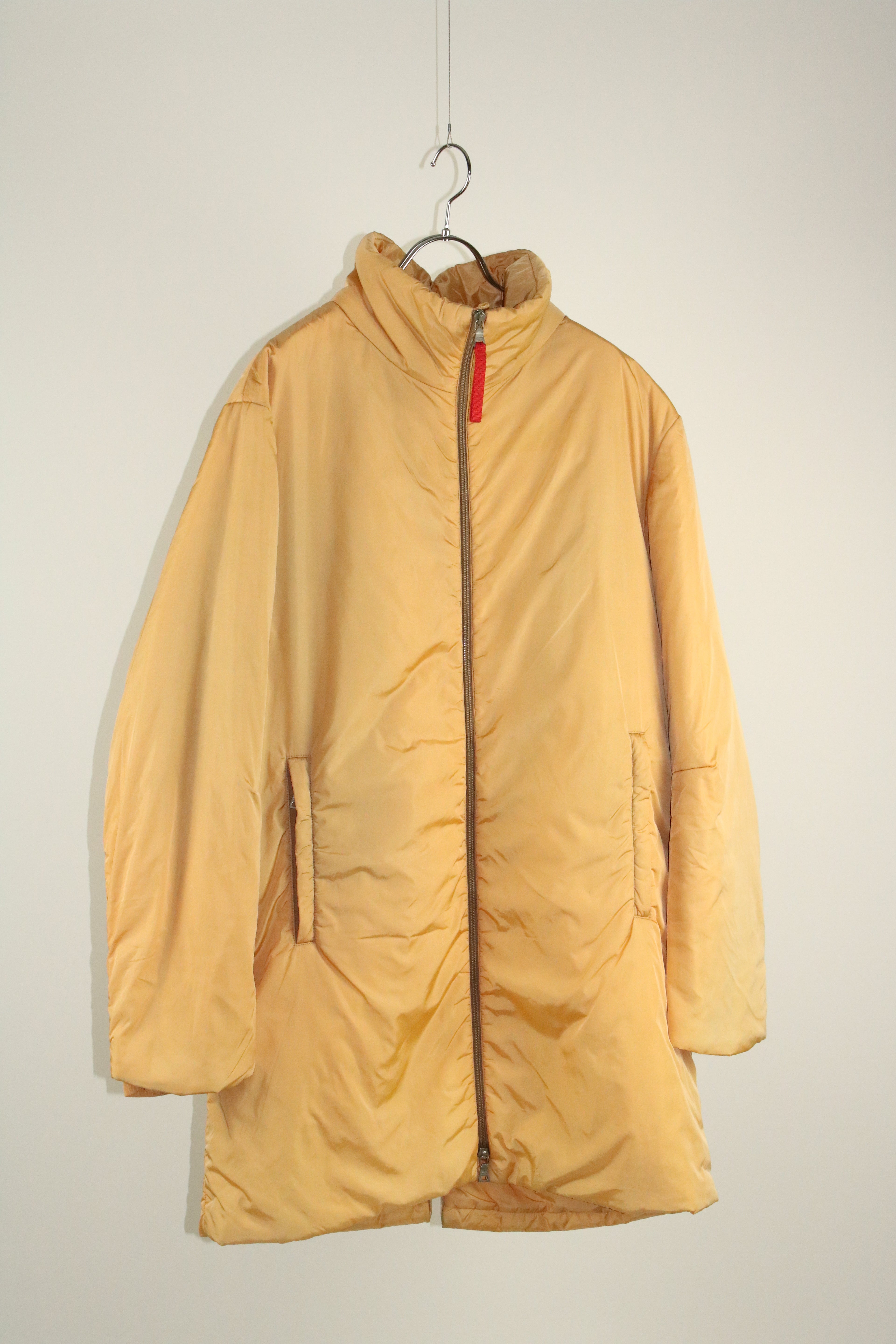 90s PRADA yellow nylon padded half coat