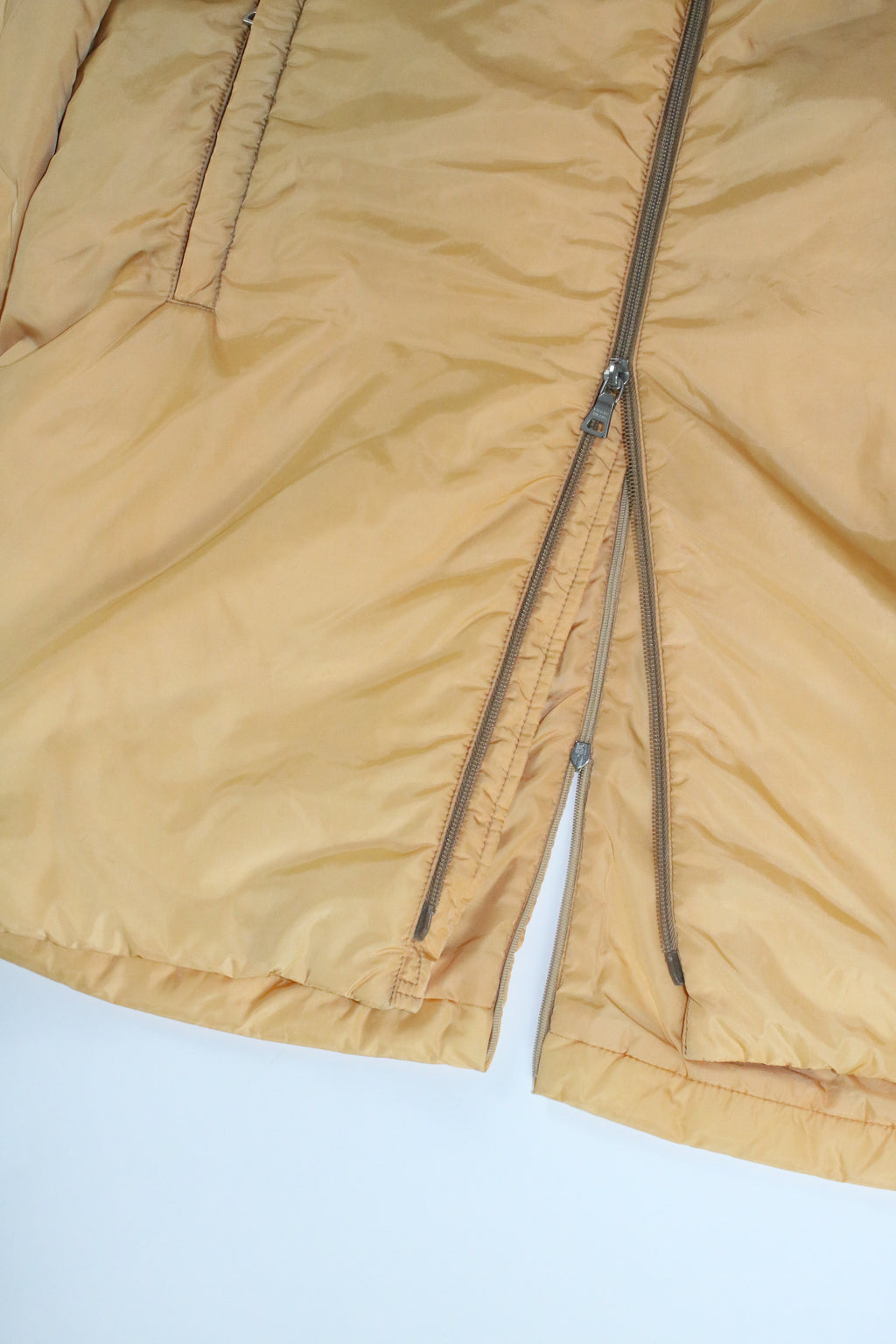 90s PRADA yellow nylon padded half coat