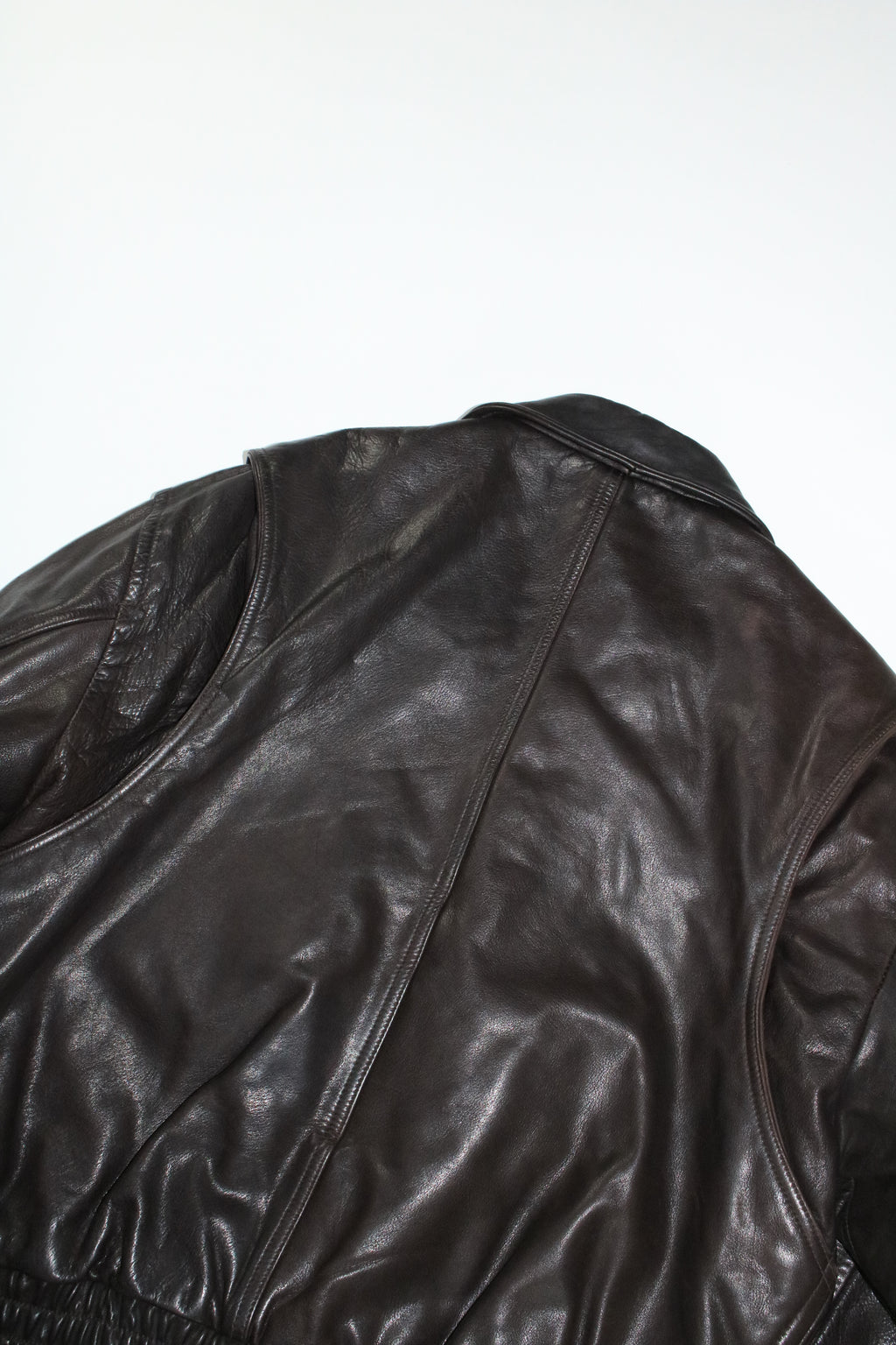 80s BANANA REPUBLIC A-2 type brown leather jacket