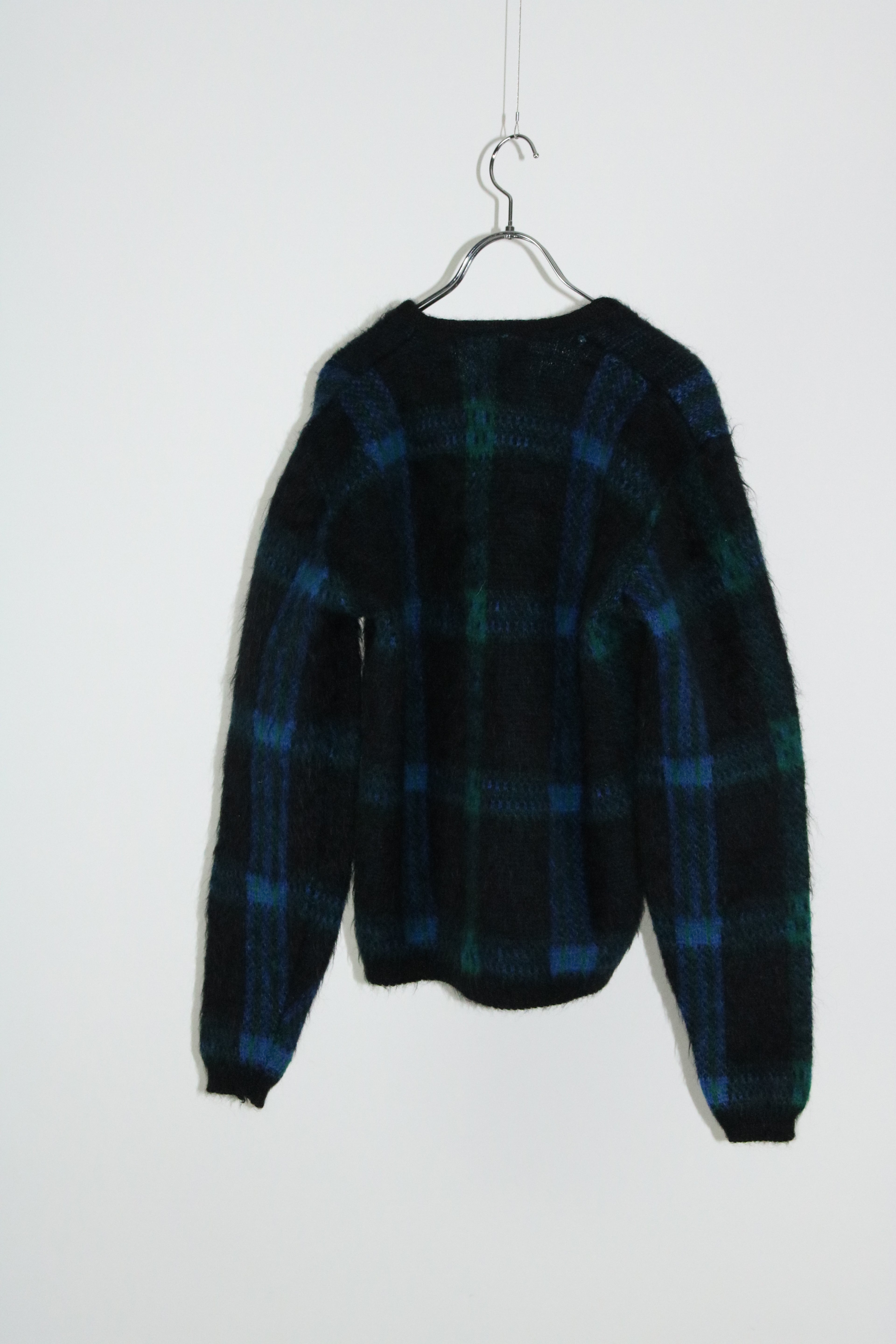 60s ARPS check pattern mohair cardigan