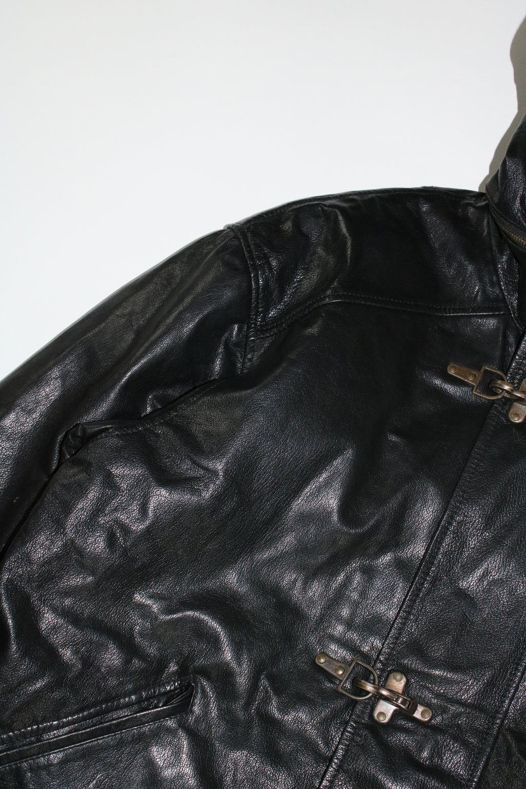 90s leather fireman brouson