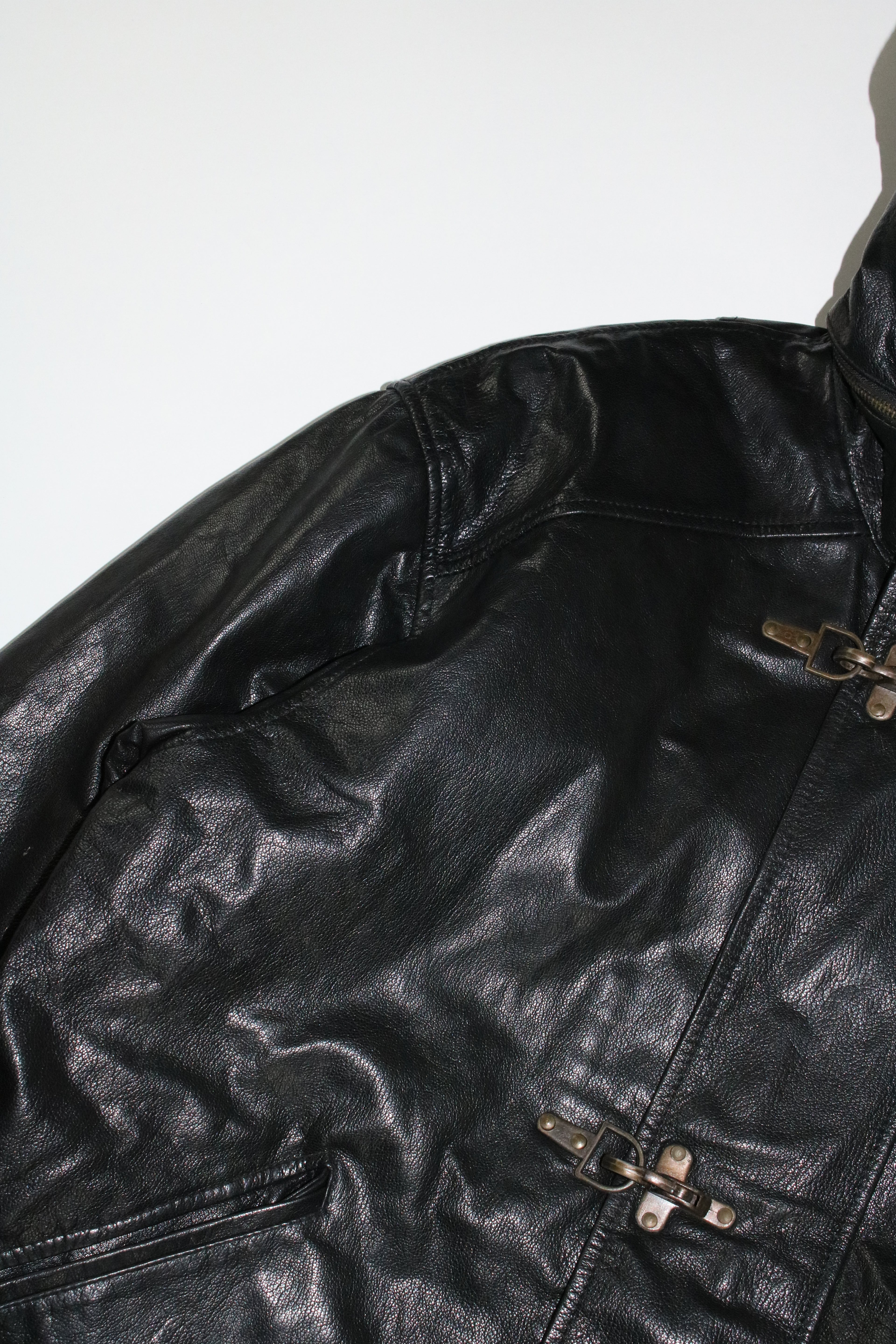 90s leather fireman brouson