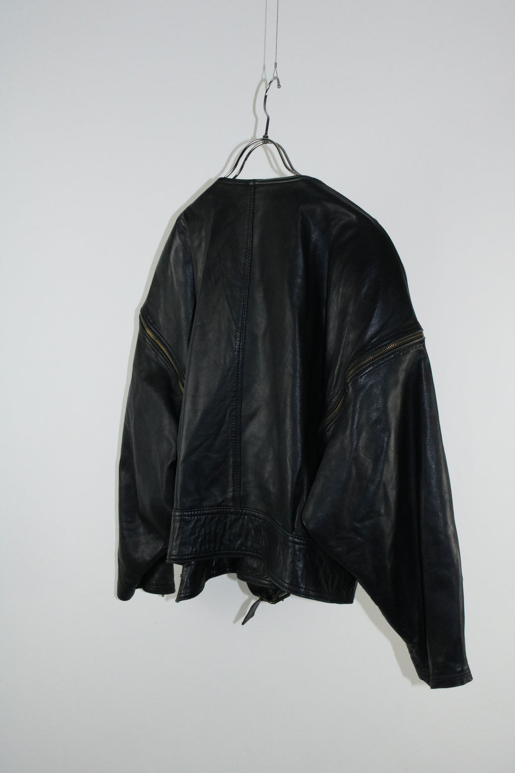 00s 2way belted design leather blouson