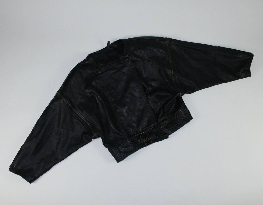 00s 2way belted design leather blouson