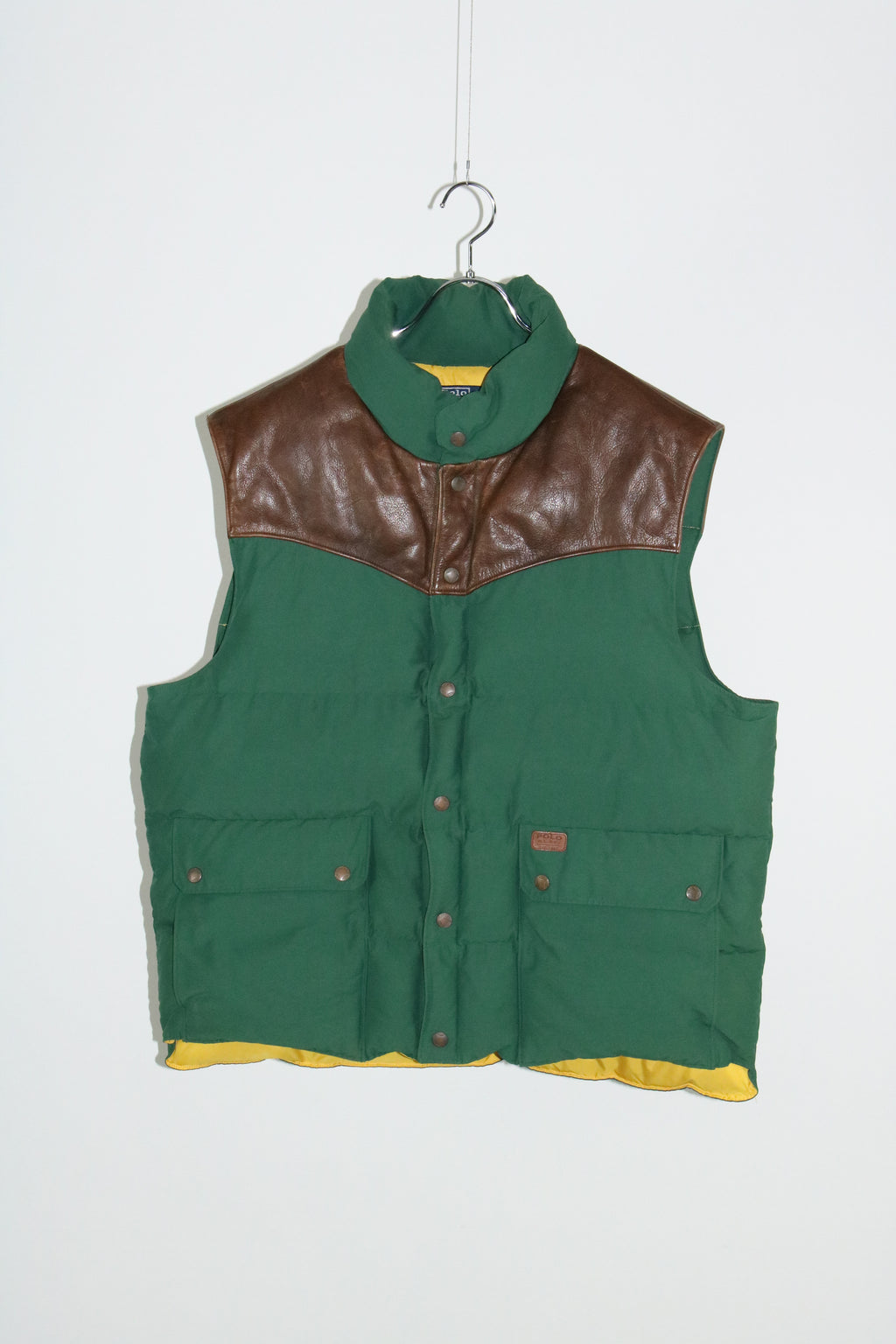 90s Polo by Ralph Lauren leather switch down vest